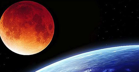 美洲惊现“血月”奇观:看人家的月亮红又圆!(1) - 21英语网